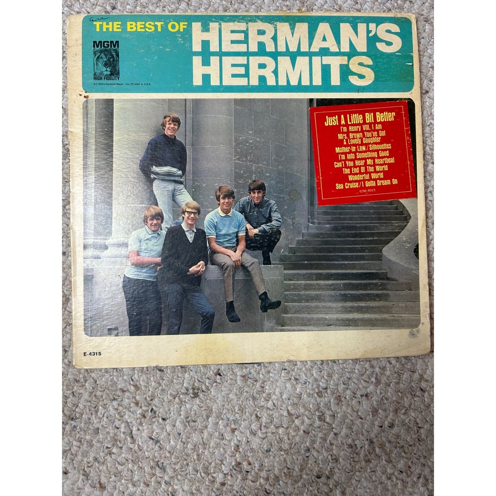 The Best of Herman's Hermits‎ Vintage 1966 MGM Records Vinyl LP Album